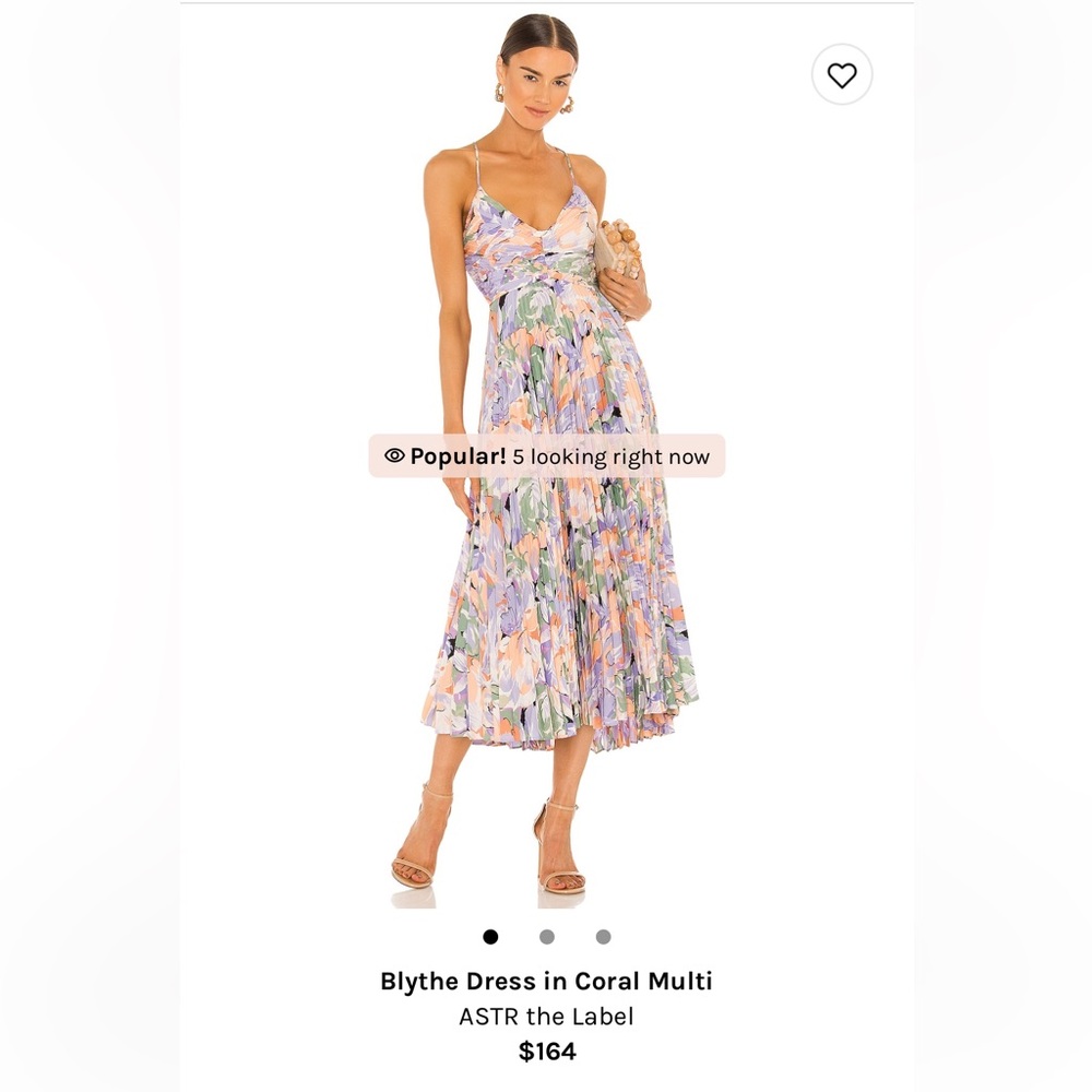 Astr Blythe dress coral multi size small